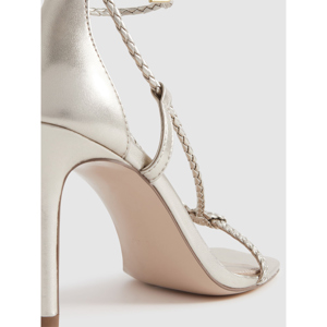 REISS PAIGE Leather Plaited Strappy Heeled Sandals